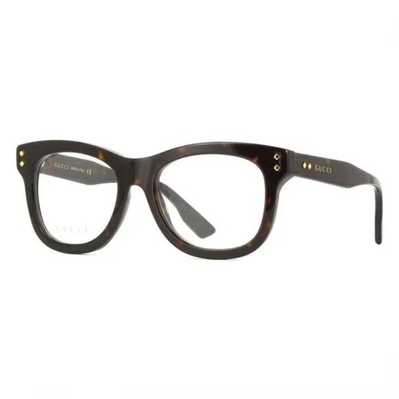 NEW GUCCI SQUARE EYEGLASSES GUCCI HAVANA CLEAR EYEWEAR - Picture 1 of 3